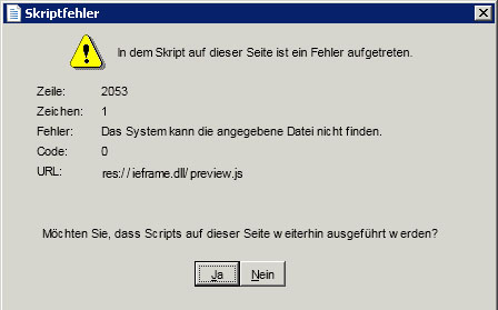 Scripterror: Das System kann die angegebene Datei nicht finden