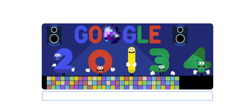 Google Doodle zu Silvester 2013 (31.12.2013)