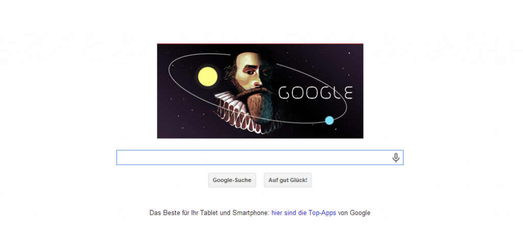 Google Doodle zum Geburtstag von Johannes Keppler (27.12.1571)
