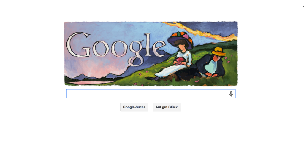 Google widmet Gabriele Münter einen Doodle zu ihrem 137. geburtstag am 19.02.2014