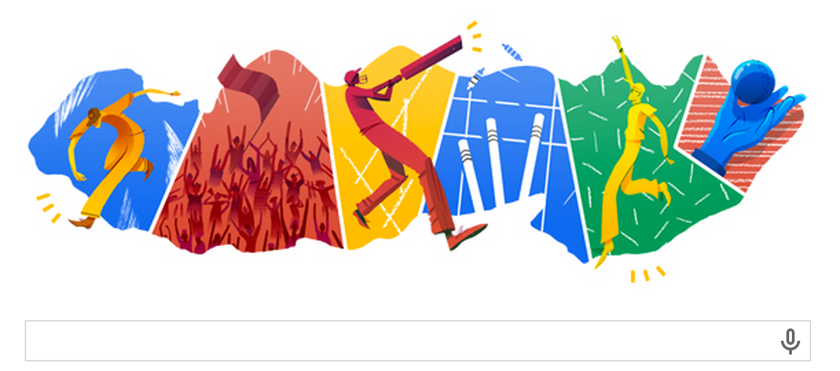 Google Doodle zum T20 Cricket Finale India gegen Sri Lanka am Freitag 04.04.2014