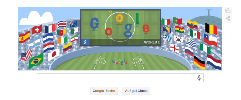 Google Doodle für das Finalspiel am 13.07.2014 um 22 Uhr zwischen Deutschland und Argentinien