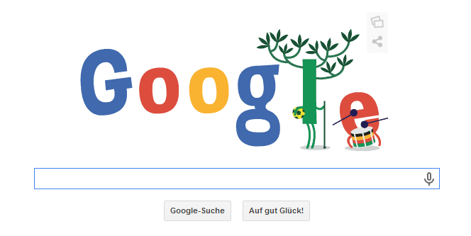 Google Doodle WM 2014 - Einen Tag später wurde das Doodle zur WM2014 verändert.