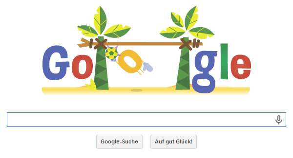 Google Doodle WM 2014 vom 21.06.2014 Abends zum Deutschlandspiel gegen Ghana