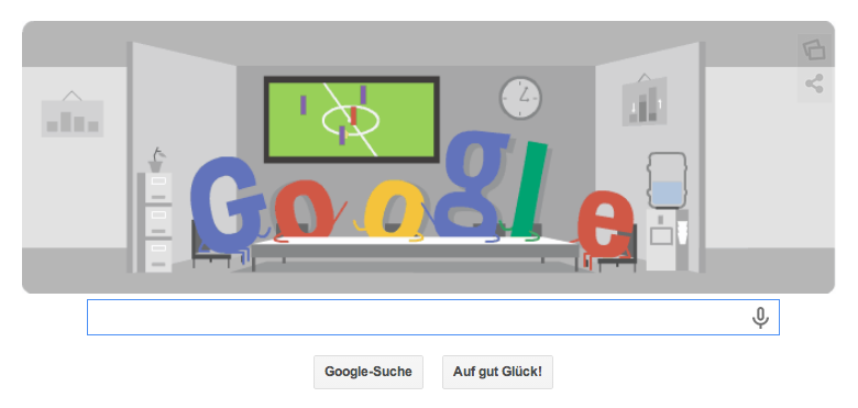 Google Doodle zur WM 2014 für das SPiel Niederlande gegen Chile vom 23.06.2014 um 18 Uhr deutscher Zeit Teil 2