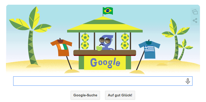 WM Brasilien Google Doodle nach dem Spiel Elfenbeinküste gegen Griechenland