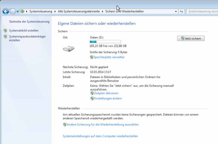 Windows 7 Datensicherung deaktivieren oder Backup ausschalten