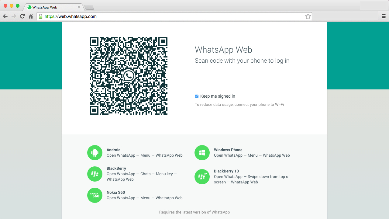 WhatsApp Web - So sieht der WhatsApp Web-Client aus. Endlich kann man vom PC, Mac oder anderen Rechnern WhatsApp-Nachrichten schreiben