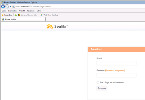 Dropbox Alternative Seafile Server einrichten - im Browser aufrufen