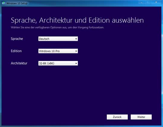 Windows 10 installieren ohne warten auf das Update