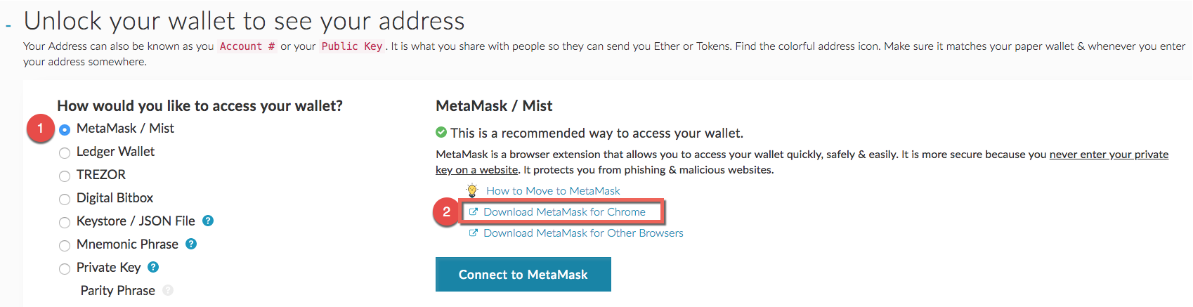 Klicke den Punkten folgend, um das MetaMask-Plugin für Chrome zu installieren!