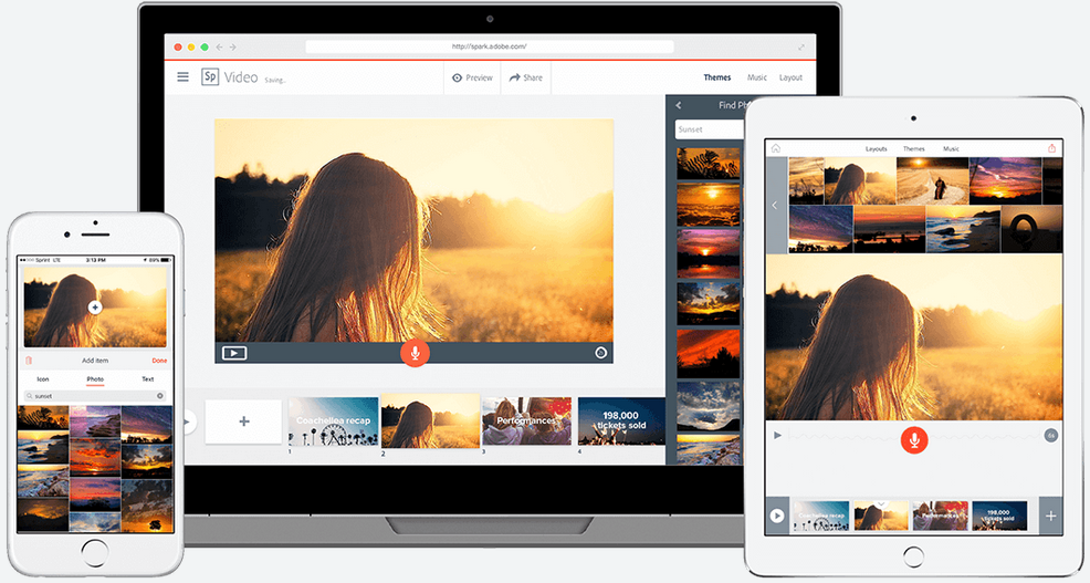 Das kostenlose Adobe Spark läuft unter macOS und Windows im Browser und iOS/Android über eine App