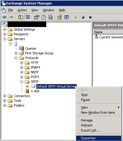 Ändern des SMTP Ports im SendeConnector bei Exchange 2003 im System Manager