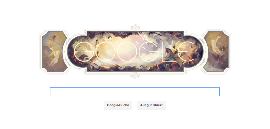 Google Doodle zu Giovanni Battista Tiepolos 318. Geburtstag am 05.03.2014 (venezianischer Maler)