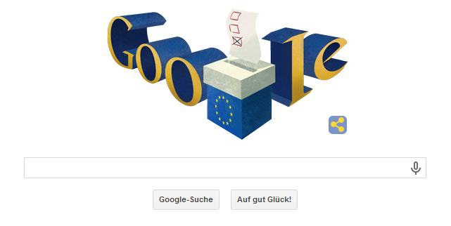 Google Doodle Europawahl 2014 (am 25.05.2014)