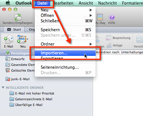PST Datei Import Outlook Mac ganz einfach. Eine Windows PST zu Apples Office für Mac (Outlook) importieren