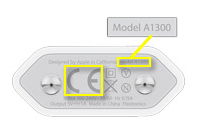 Austausch Apple USB-Ladegerät - Anhand der Modellnummer A1300 kann man feststellen, ob sein Apple USB-Netzteil für den Austausch erlaubt ist.
