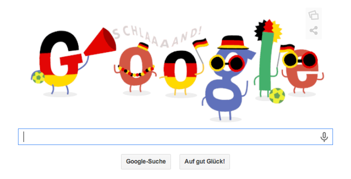 Google Doodle zum 1. WM Deutschlandspiel heute Abend gegen Portugal