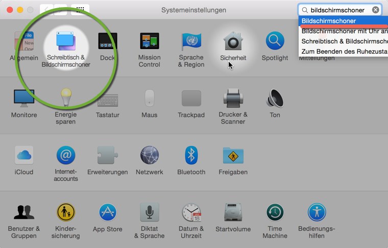 Automatische Abmeldung OS X deaktivieren bzw. den Bildschirmschoner so einstellen, dass er nicht nervt