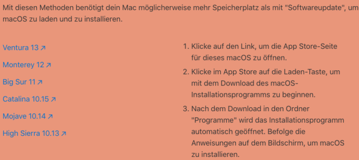 Download macOS bei Apple direkt